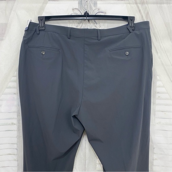 Hart Schaffer Marx Size 42 Reg Gray New York Straight Flat Front Dress Pants NEW - Picture 10 of 12